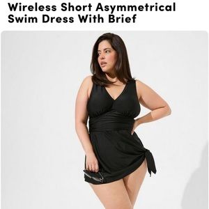 Torrid black Asymmetrical swimdress